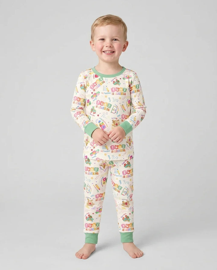 Zweiteiliges Langarm-Pyjama-Set mit Sommerfrüchten
