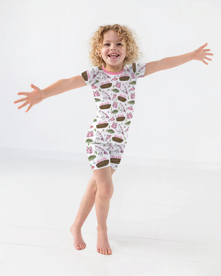 Catch Ya Later Bamboo Two Piece Short Sleeve Shorts Pajama Set