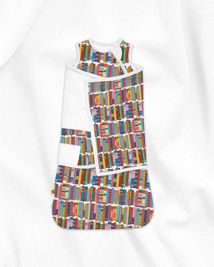 Rainbow Bookshelf Bamboo Sleep Bag Swaddler