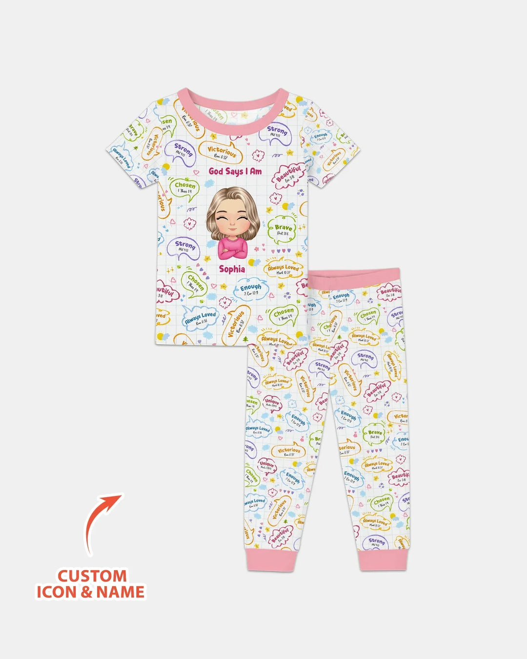 Zweiteiliges, kurzärmliges Pyjama-Set mit Marienkäfern