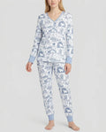 Plantilla de conjunto de pijama de mujer de bambú