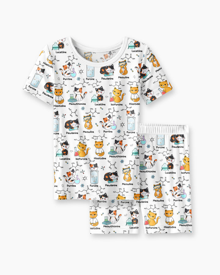 Conjunto de Pijama de Dos Piezas de Bambú con Mangas Cortas y Pantalones Cortos