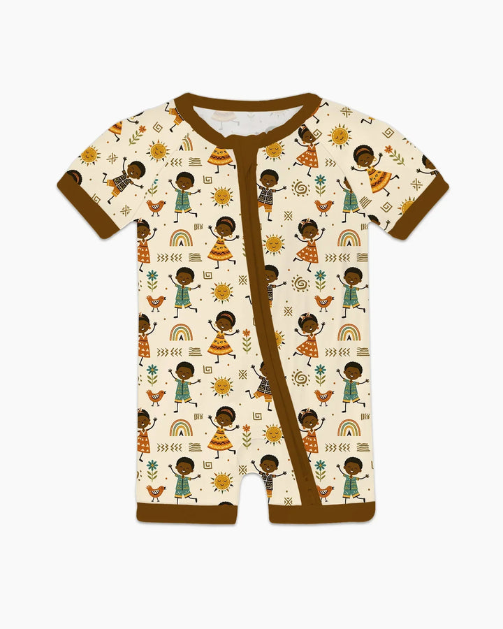 Cute African Heritage Bamboo Shorty Zippy
