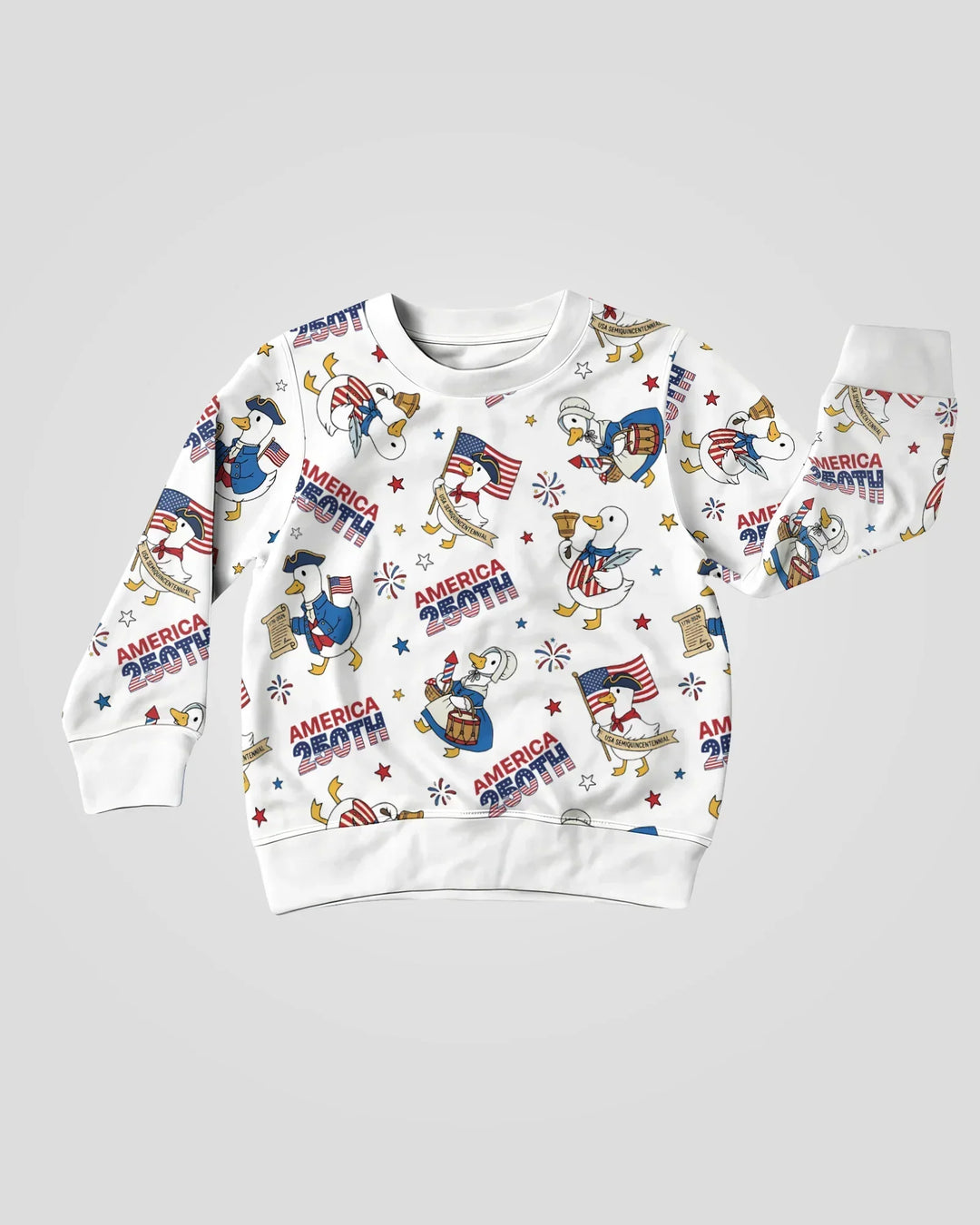 Patriotic Goose Celebrating 250 Years Crewneck Sweatshirt