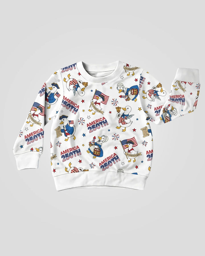 Patriotic Goose Celebrating 250 Years Crewneck Sweatshirt