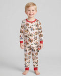 Funny Roosters On Christmas Bamboo Two Piece Long Sleeve Pajama Set