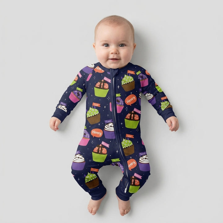 Custom Name Spooly Cupcake  Bamboo Convertible Zippy