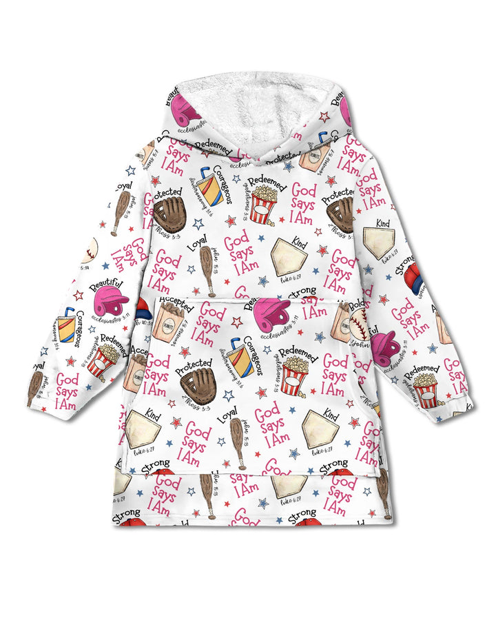 Christian Baseball Wearable Blanket Hoodie