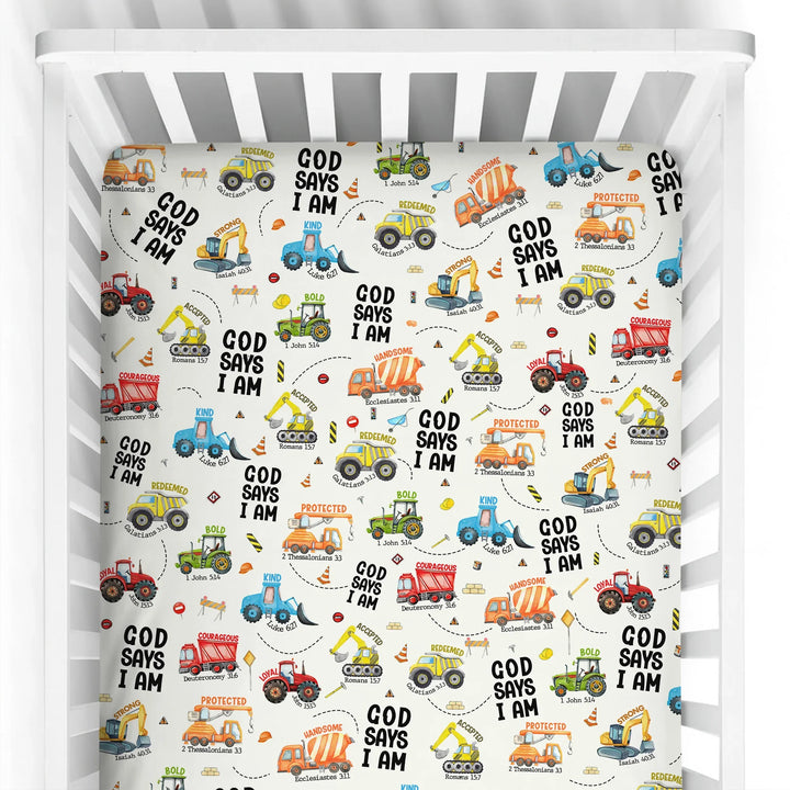 God Says I Am Fitted Crib Sheet