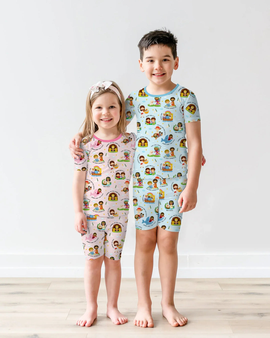 Bible Stories Two Piece Short Sleeve Shorts Pajama Set