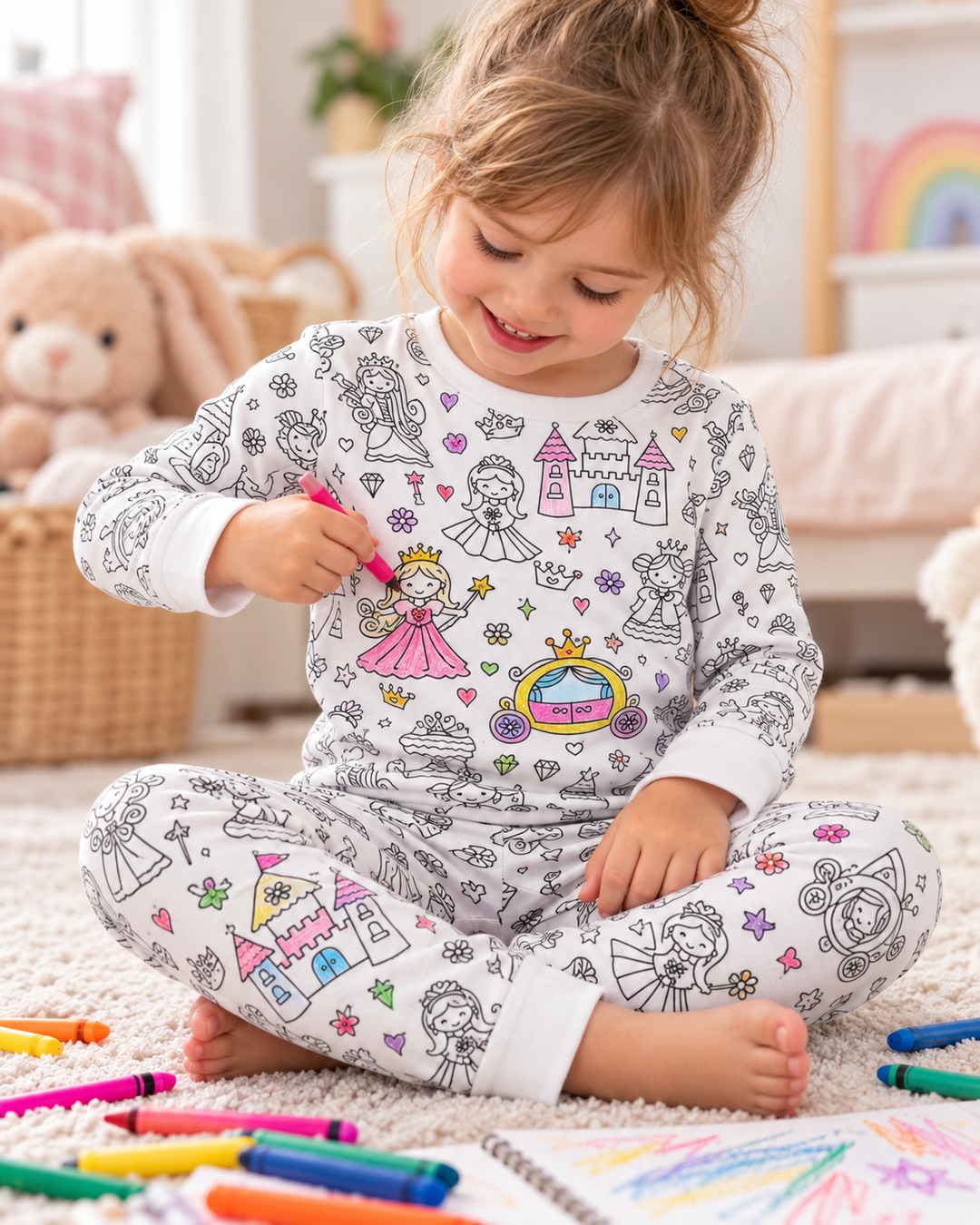 Conjunto de pijama de dos piezas de bambú Sweet Dream para colorear