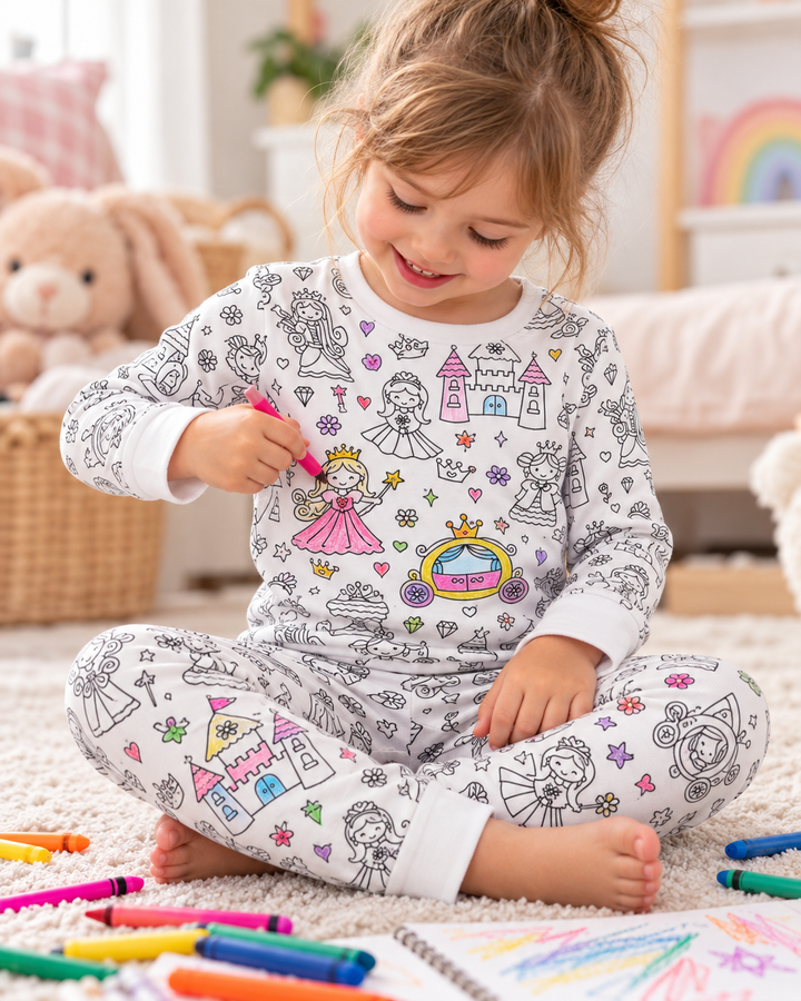 Conjunto de pijama de dos piezas de bambú Sweet Dream para colorear