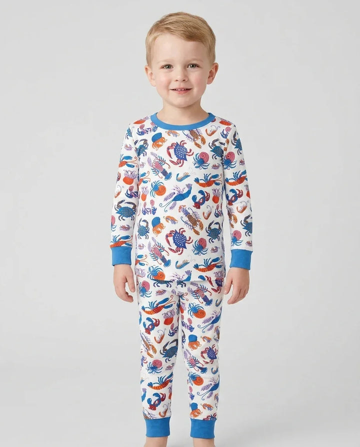 Crustacean Nation Family Matching Bamboo Two Piece Long Sleeve Pajama Set