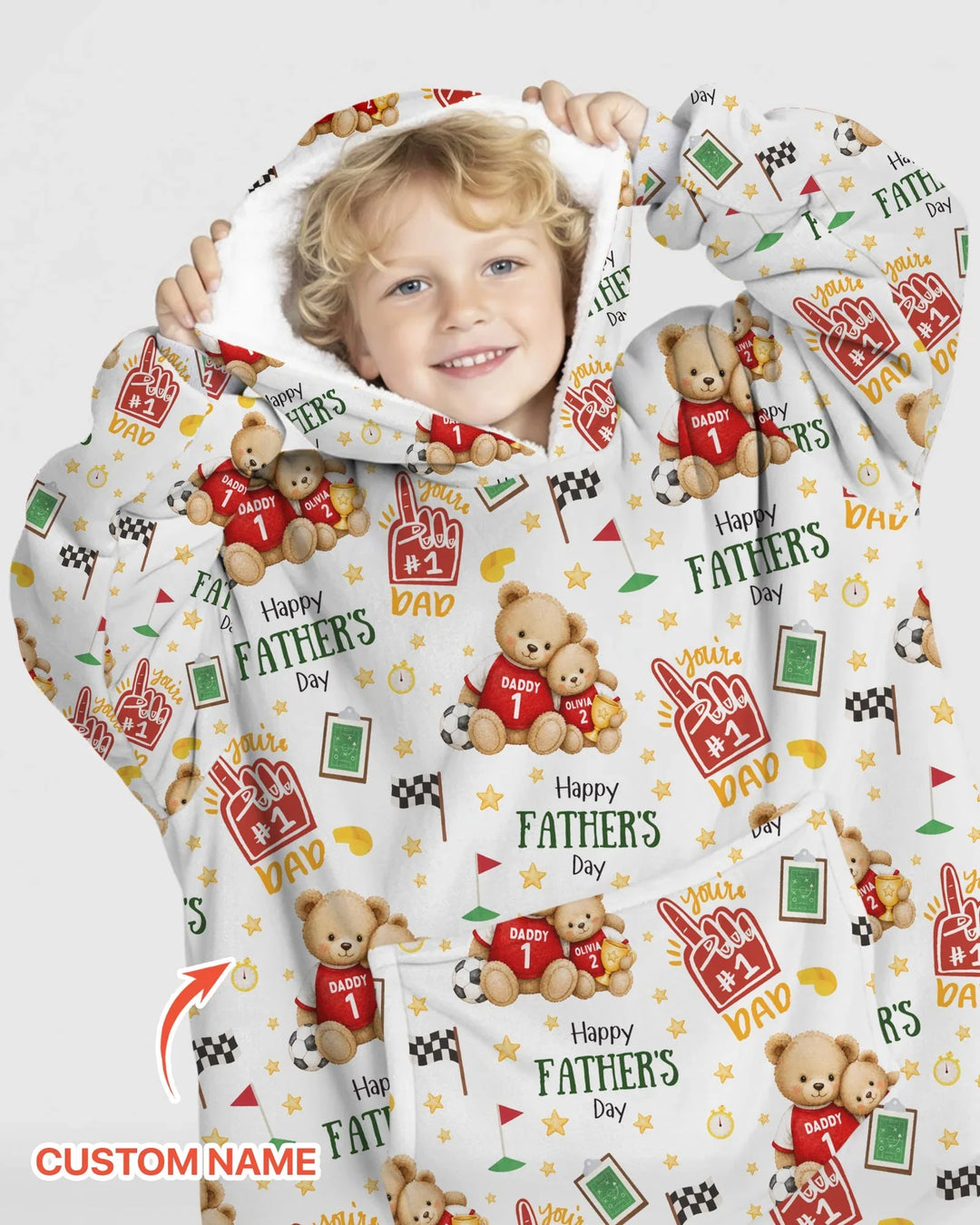 You're #1 Dad Daddy & Me Matching Bamboo Blanket Hoodie