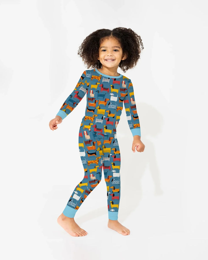 Whimsical Dachshund Bamboo Two Piece Long Sleeve Pajama Set