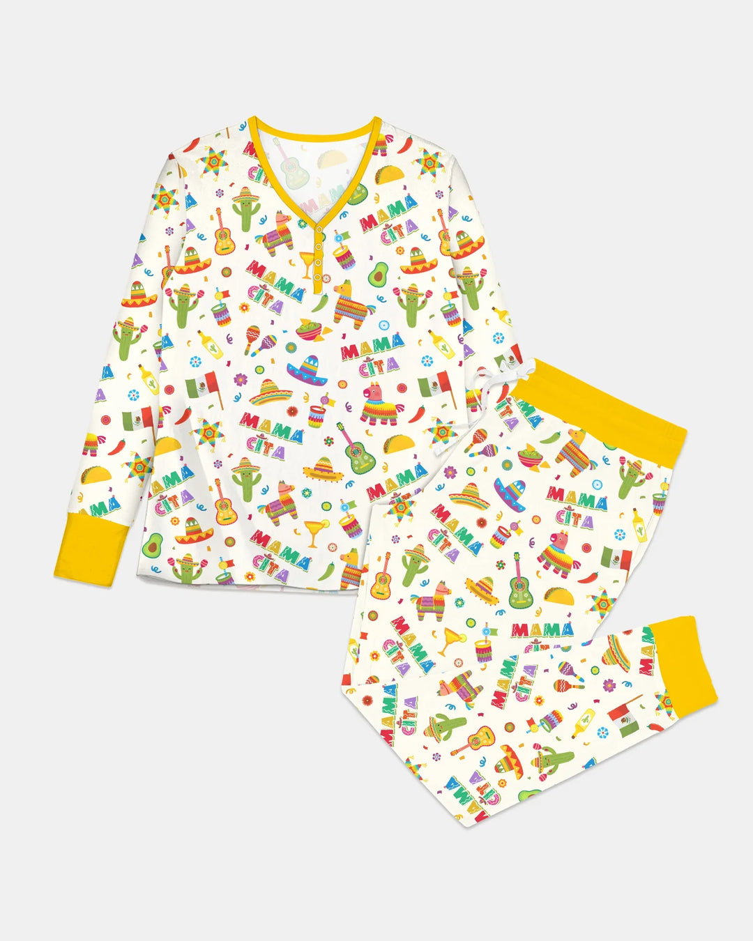 Conjunto de pijama de bambú para mujer a juego con la familia del Cinco de Mayo