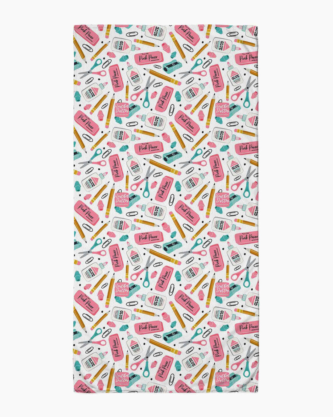 Pink Power School Supplies Bamboo Beach Towel