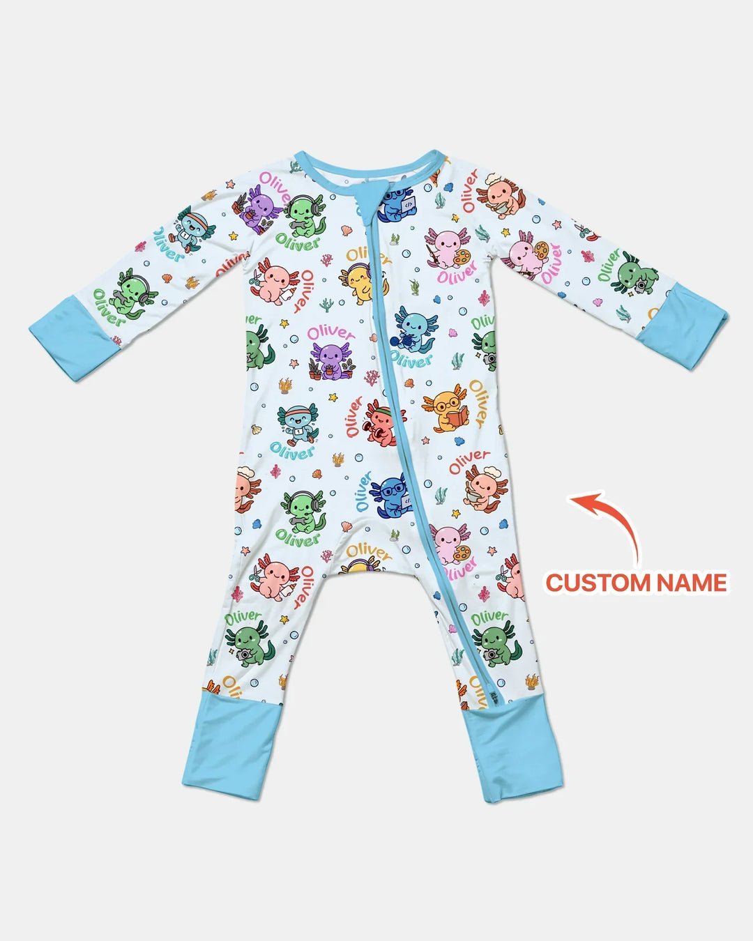 Custom Name Cute Hobby Axolotl Convertible Zippy