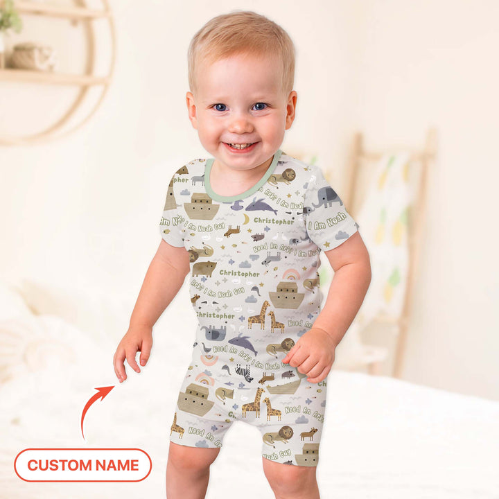 Need An Ark? I Noah Guy Custom Name Two Piece Short Sleeve Shorts Pajama Set