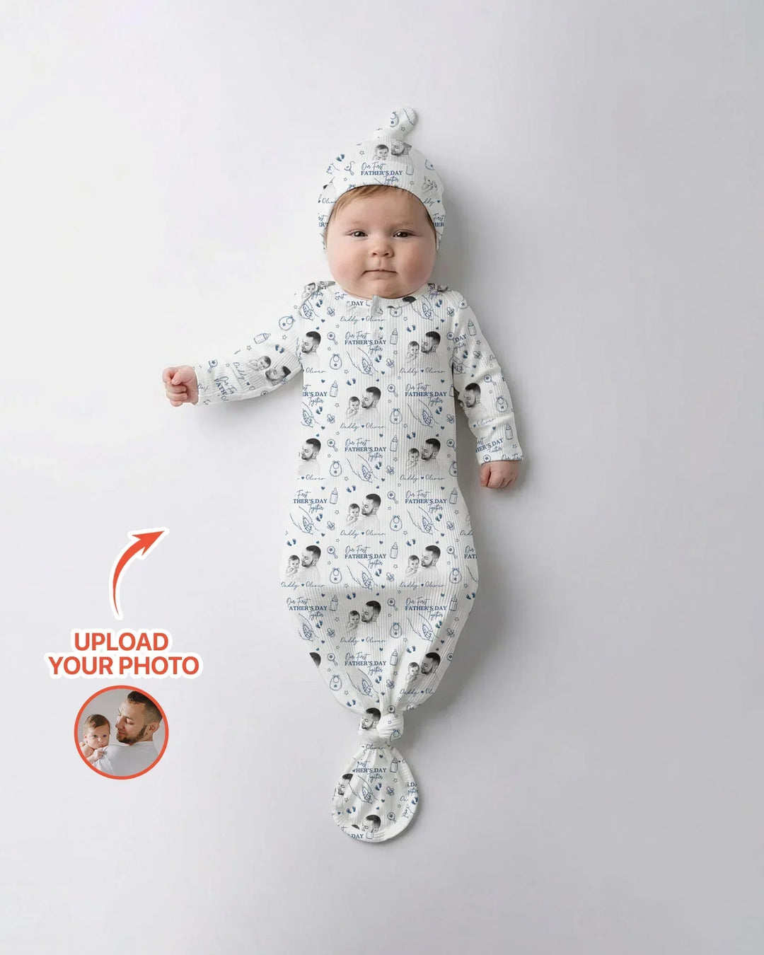 Custom Photo Our First Father's Day Together Bamboo Knot Gown