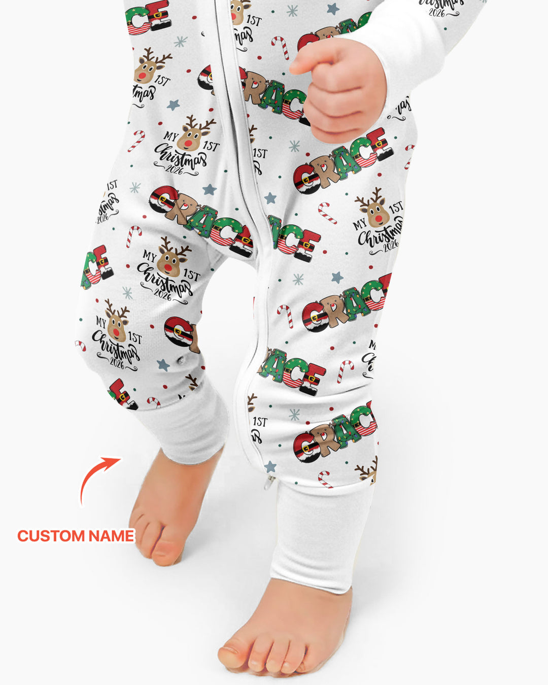 Custom Name My First Christmas 2026 Bamboo Convertible Zippy (G)