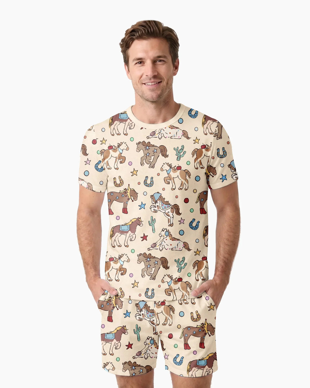 Lil' Buckaroo Bamboo Men Short Sleeve Short Pajama Set