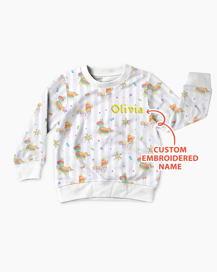 Personalized Embroidered Name Cinco De Mayo Bamboo Crewneck Sweatshirt