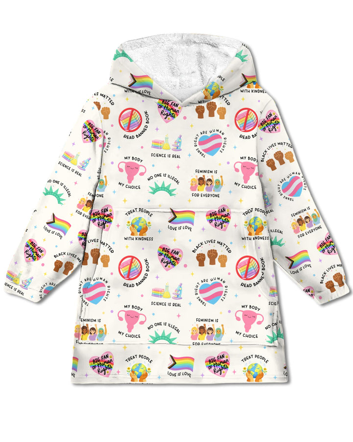 Big Fan Of Human Rights Family Matching Wearable Blanket Hoodie