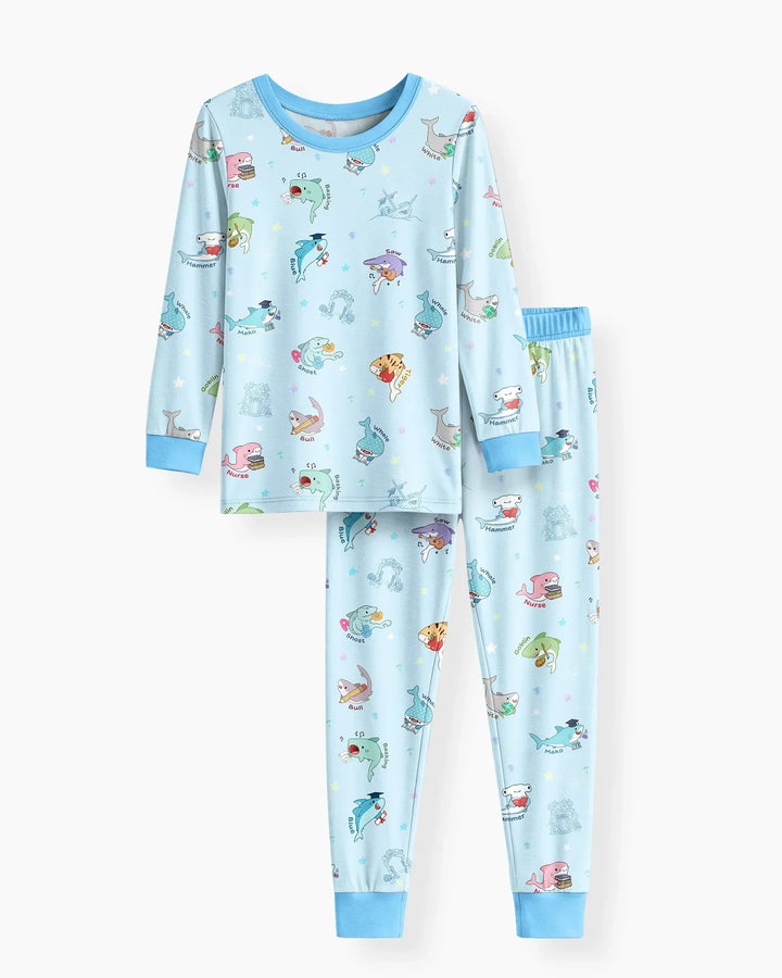 Shark School Bamboo Two Piece Long Sleeve Pajama Set
