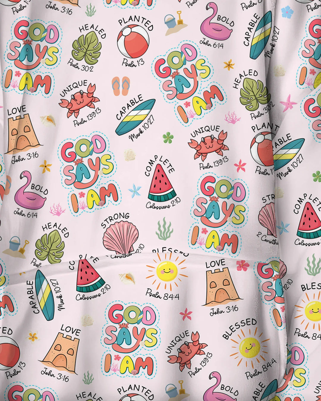 Ocean Breeze, God Says I Am  Wearable Bamboo Blanket Hoodie