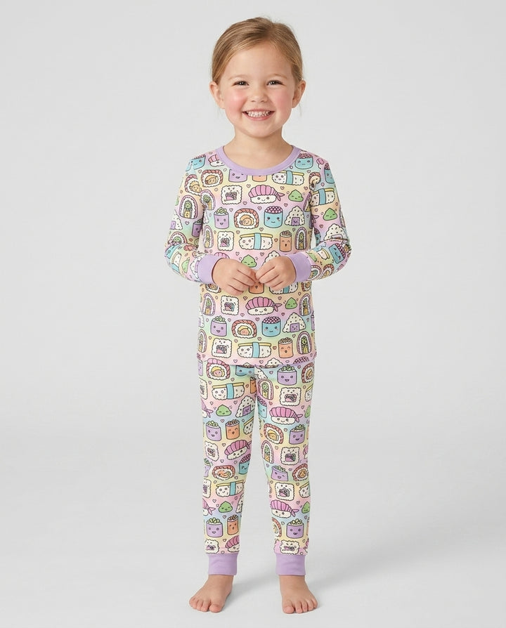Kawaii Sushi Bamboo Two Piece Long Sleeve Pajama Set