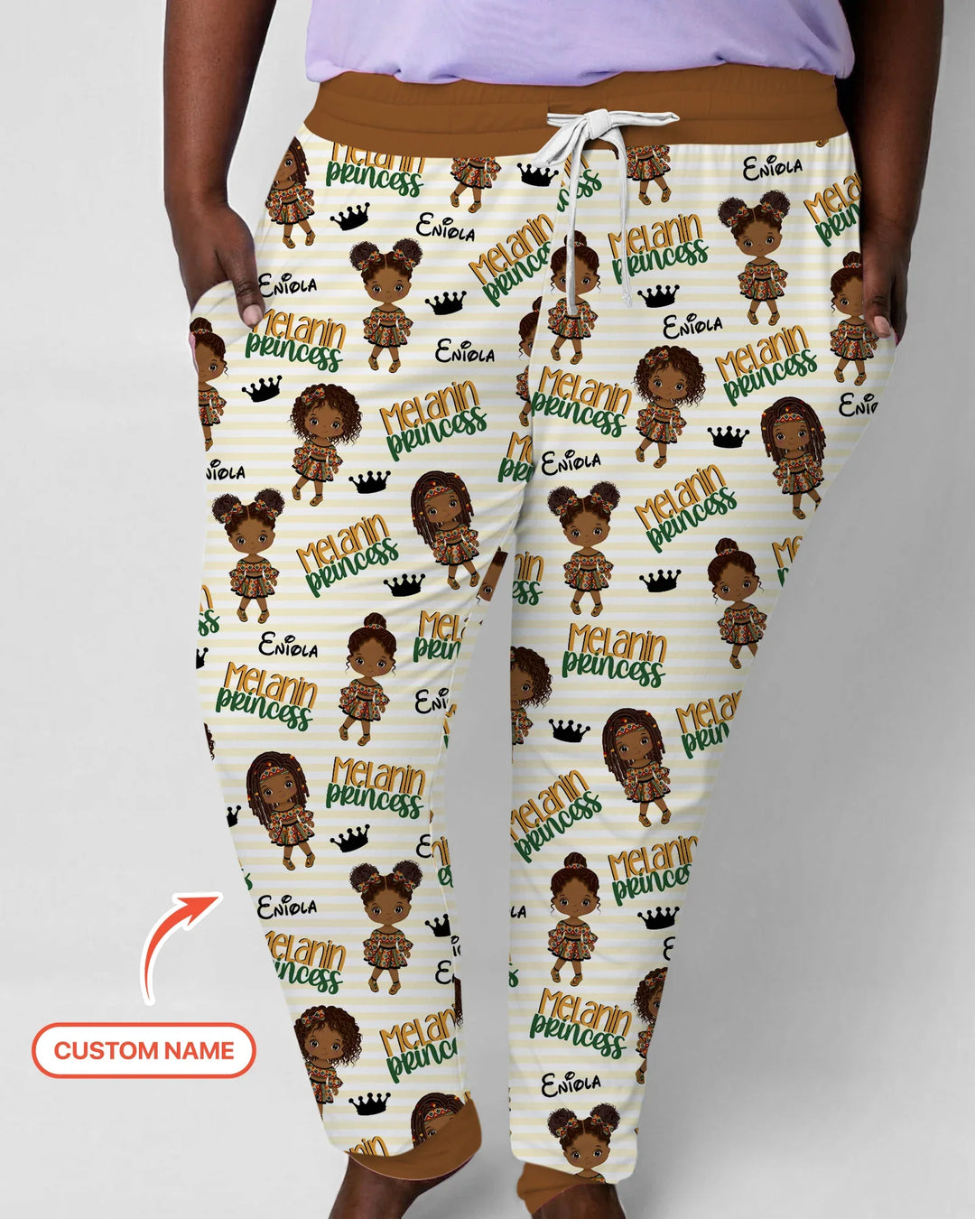 Custom Name Melanin Princess Bamboo Women Pajama Set