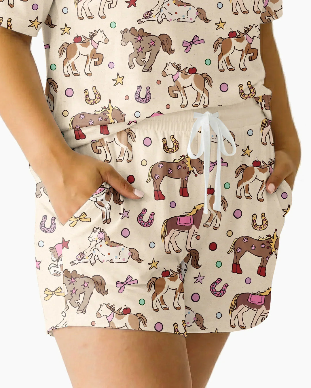 Lil' Buckaroo Bamboo Women Short Sleeve Short Pajama Set