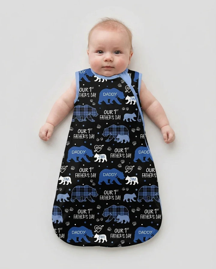 Our 1st Father's Day Daddy Bear & Me Matching Bamboo Sleep Bag