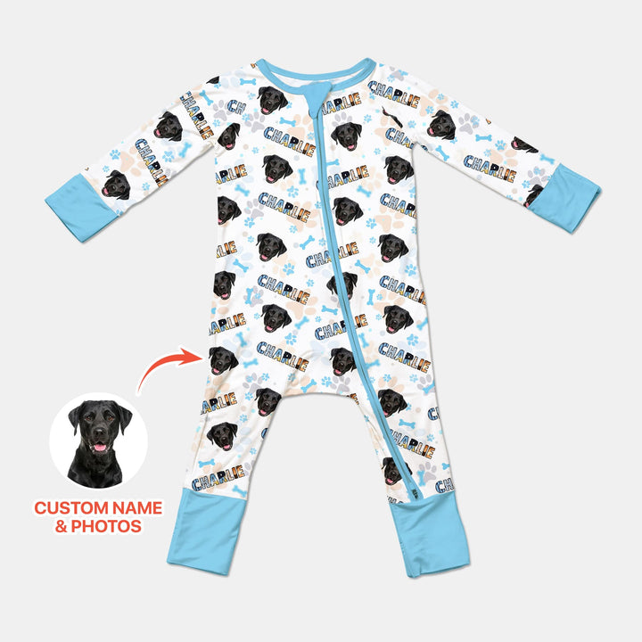 Custom Name Doodle Letters Blue Dog Convertible Zippy