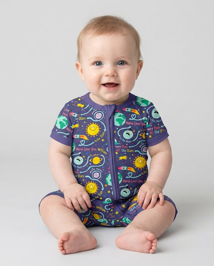 Love to the Moon and Back  Bamboo Shorty Zippy