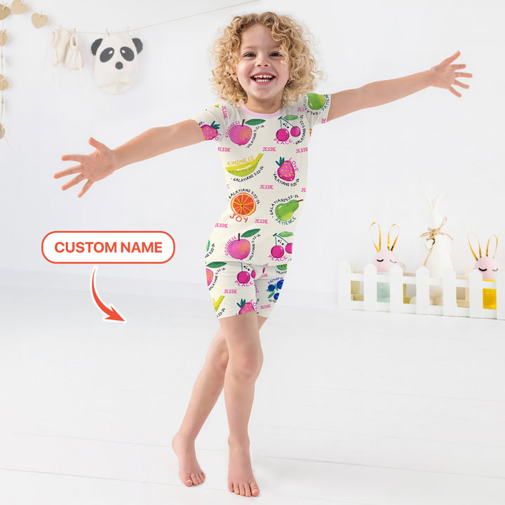 Fruit Of The Spirit custom name Two Piece Short Sleeve Shorts Pajama Set