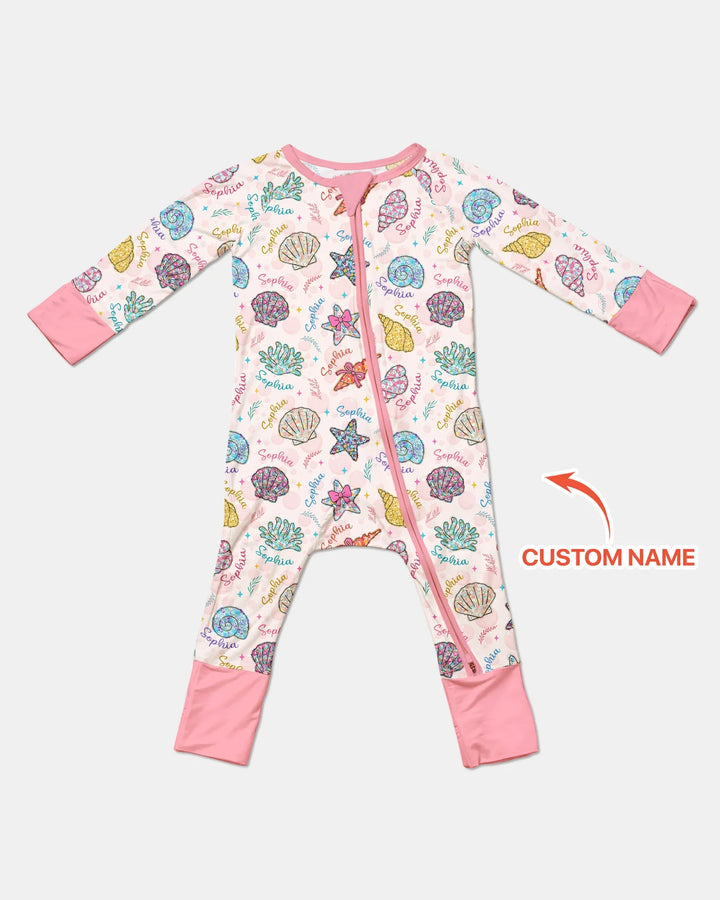 Custom Name Seaside Wildflower Summer Bamboo Convertible Zippy