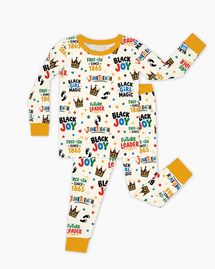 Juneteenth Black Girl Magic Bamboo Two Piece Long Sleeve Pajama Set