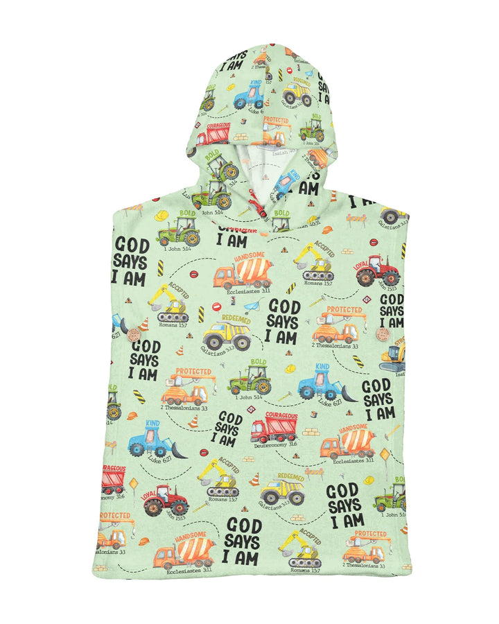 God Says I Am Boy Bamboo Swim Poncho