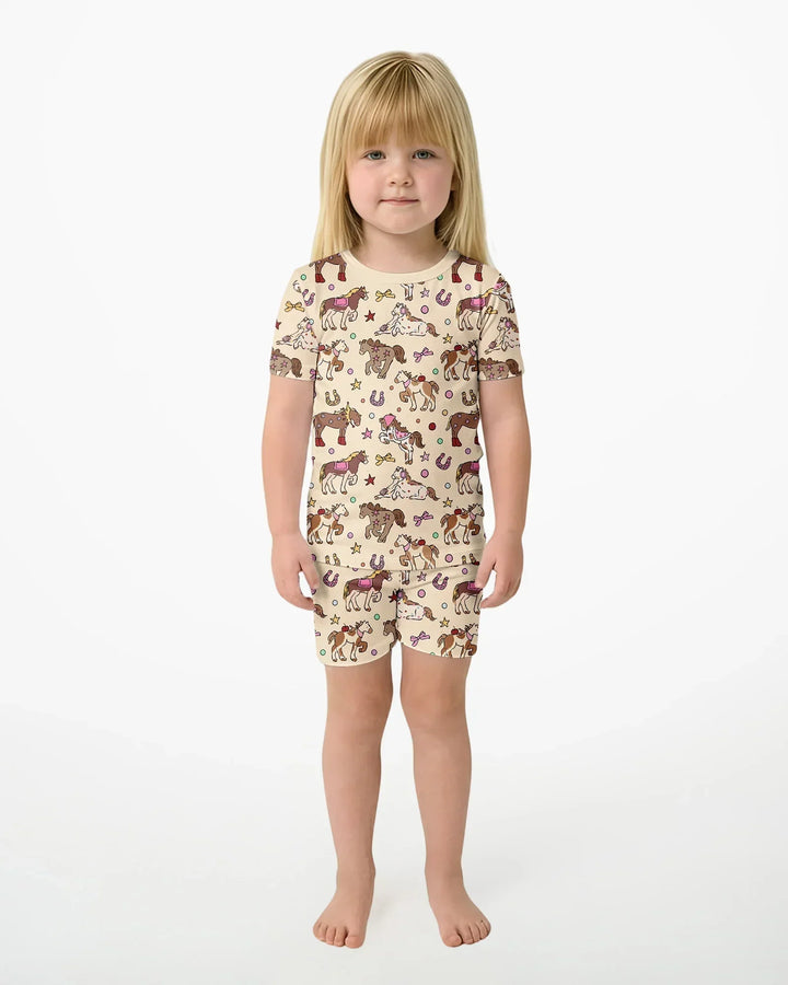 Lil' Buckaroo Bamboo Two Piece Short Sleeve Shorts Pajama Set