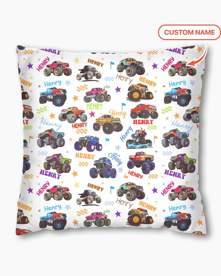 Monster Truck Custom Name Bamboo Pillow Case