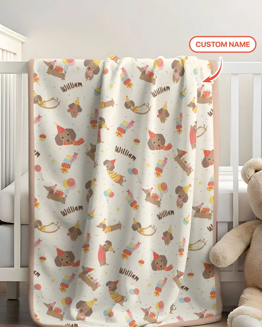 Dachshund Birthday Bamboo Blanket