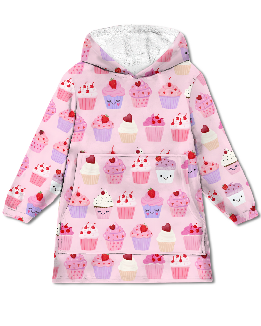 Valentine Emotional Cupcakes Wearable Blanket Hoodie