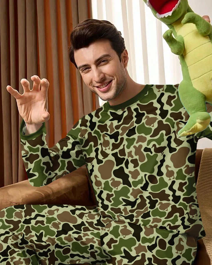 Mallard Duck Hunting Camouflage Men's Pajama Set