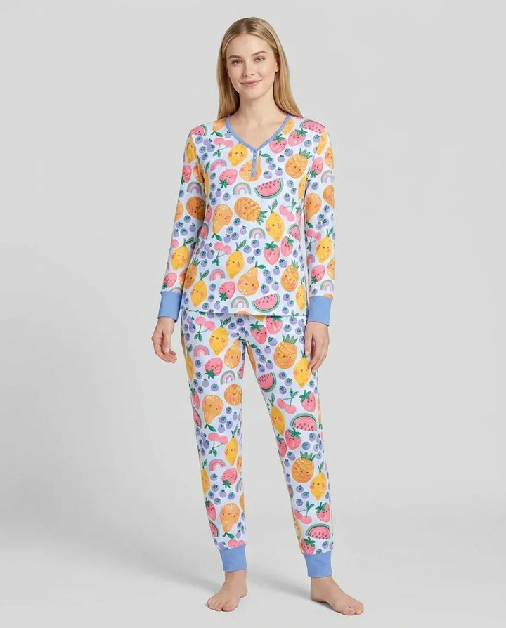 Plantilla de conjunto de pijama de mujer de bambú