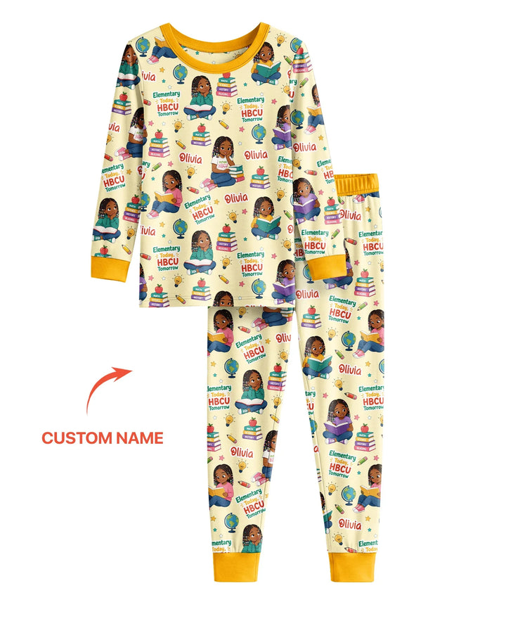 Zweiteiliges Langarm-Pyjama-Set mit Sommerfrüchten