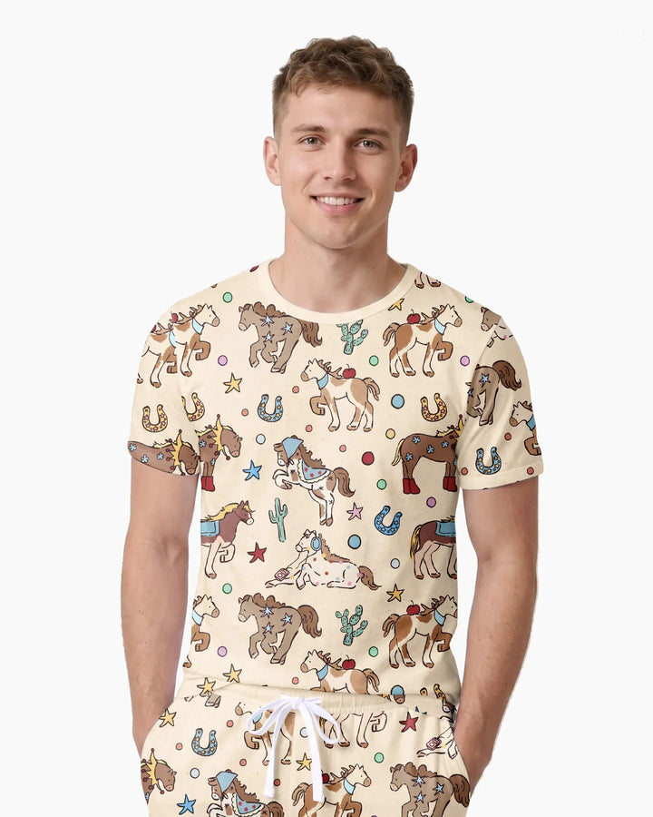 Lil' Buckaroo Bamboo Men Short Sleeve Short Pajama Set