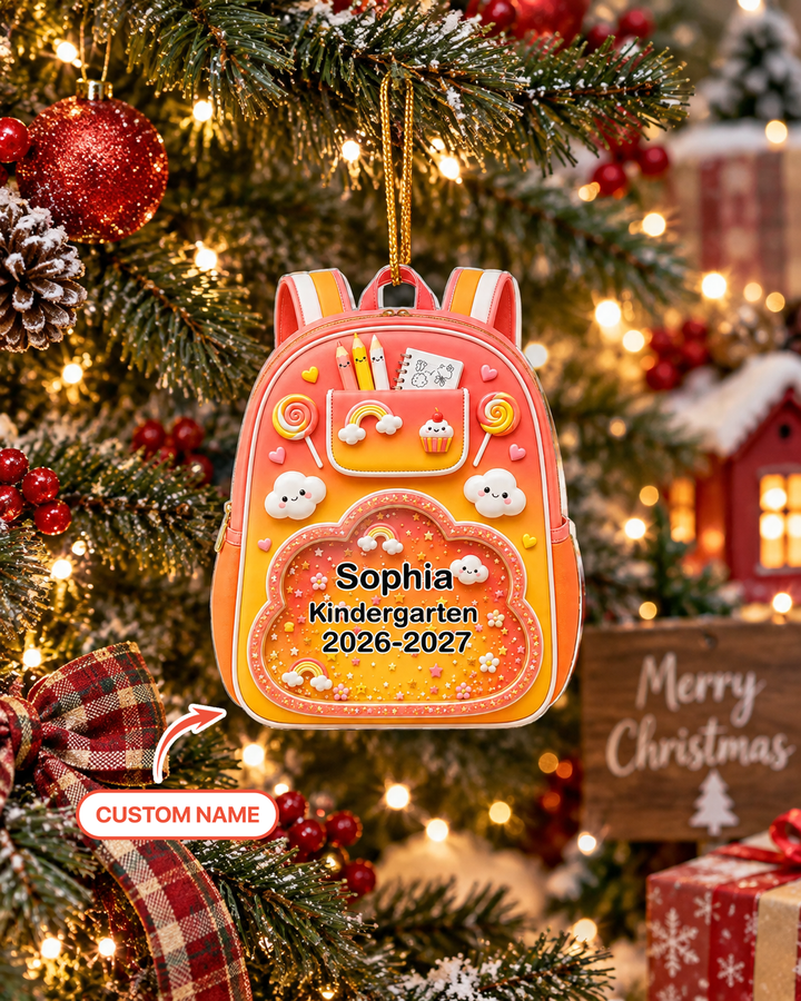 Kids School Backpack Acrylic Ornament