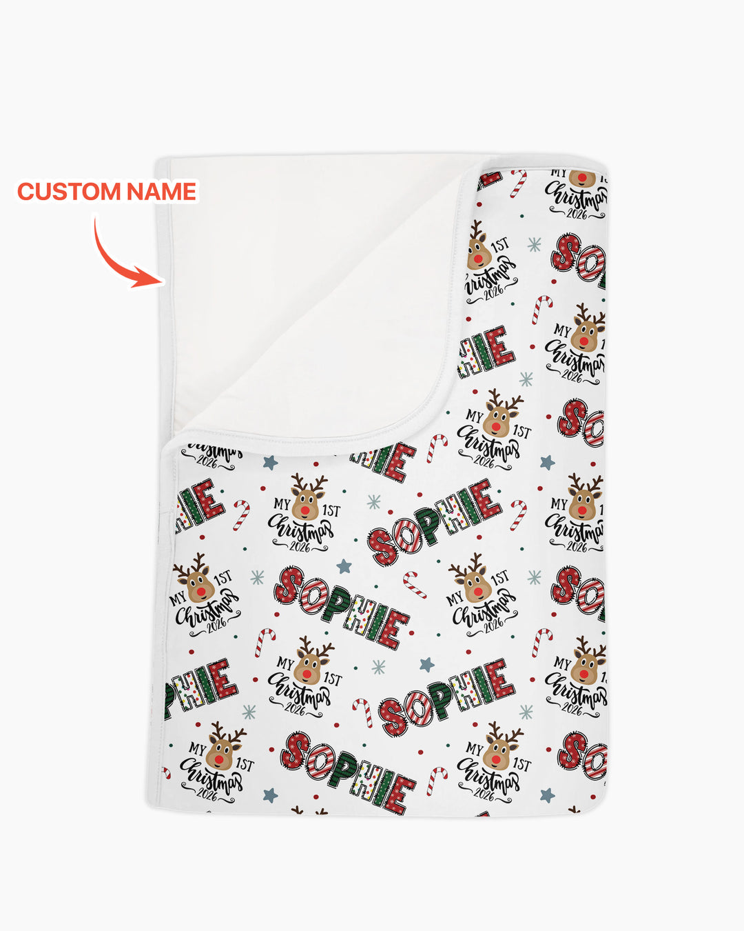 Nombre Personalizado "Mi Primera Navidad 2025" - Manta de Bambú (P)